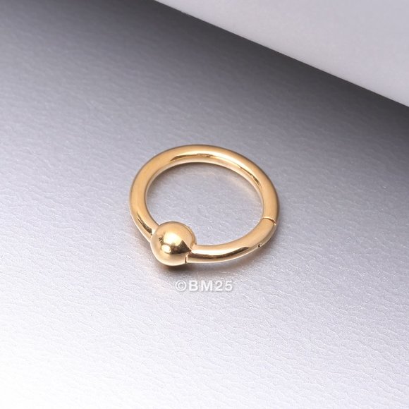 Pure24K Implant Grade Titanium Basic CBR Style Seamless Clicker Hoop Ring - 8mm - Picture 1 of 2